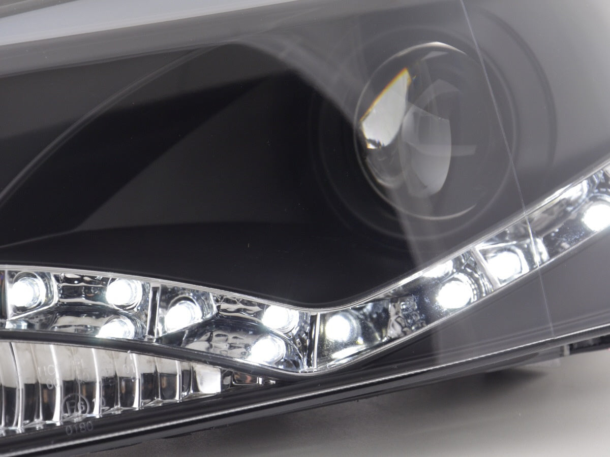 Scheinwerfer Set Daylight LED Tagfahrlicht VW Polo 6R 09- schwarz für Rechtslenker Scheinwerfer Set Daylight LED Tagfahrlicht VW Polo 6R 09- schwarz für Rechtslenker